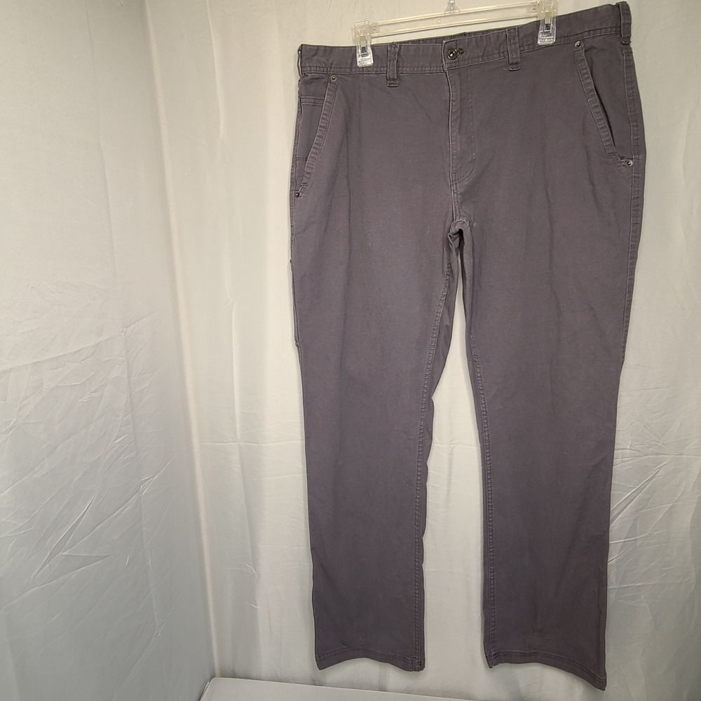 Eddie‎ Bauer Utility Pant Mens 38x34 Gray Canvas Specialty Dyed Stretch 1751319